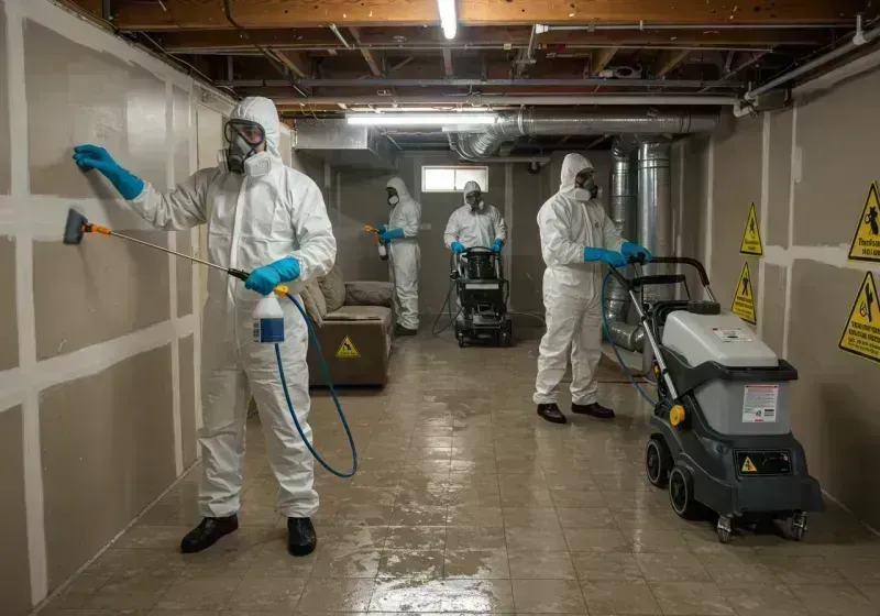 Basement Moisture Removal and Structural Drying process in Belmont, VA